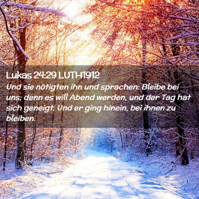 Picture 02 - Lukas 24:29 LUTH1912 - Und sie nötigten ihn und sprachen: Bleibe bei - Bible Verse Picture