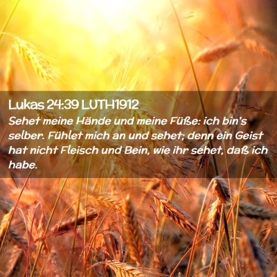 Picture 02 - Lukas 24:39 LUTH1912 - Sehet meine Hände und meine Füße: ich bin's - Bible Verse Picture