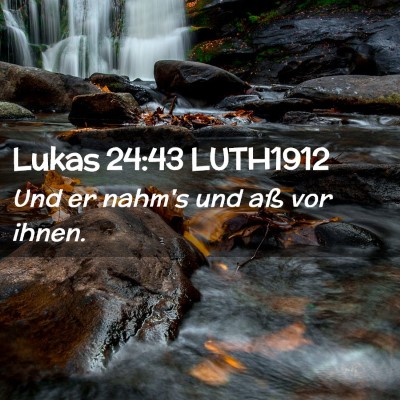 Picture 02 - Lukas 24:43 LUTH1912 - Und er nahm's und aß vor - Bible Verse Picture