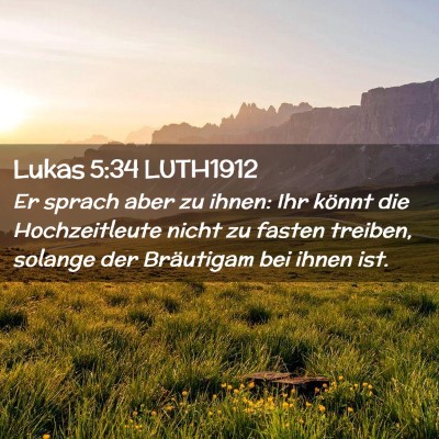 Picture 02 - Lukas 5:34 LUTH1912 - Er sprach aber zu ihnen: Ihr könnt die - Bible Verse Picture