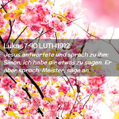 Picture 02 - Lukas 7:40 LUTH1912 - Jesus antwortete und sprach zu ihm: Simon, ich - Bible Verse Picture