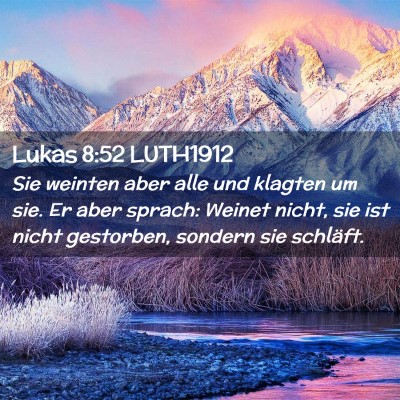 Picture 02 - Lukas 8:52 LUTH1912 - Sie weinten aber alle und klagten um sie. Er aber - Bible Verse Picture