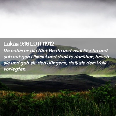 Picture 02 - Lukas 9:16 LUTH1912 - Da nahm er die fünf Brote und zwei Fische und - Bible Verse Picture