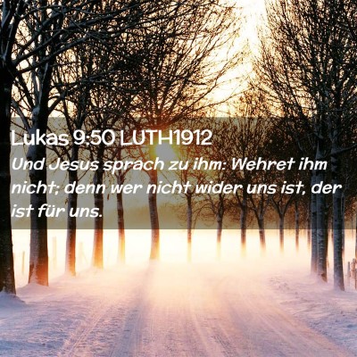 Picture 02 - Lukas 9:50 LUTH1912 - Und Jesus sprach zu ihm: Wehret ihm nicht; denn - Bible Verse Picture