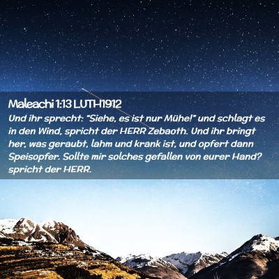 Picture 02 - Maleachi 1:13 LUTH1912 - Und ihr sprecht: “Siehe, es ist nur Mühe!” - Bible Verse Picture