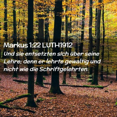 Picture 02 - Markus 1:22 LUTH1912 - Und sie entsetzten sich über seine Lehre; denn - Bible Verse Picture