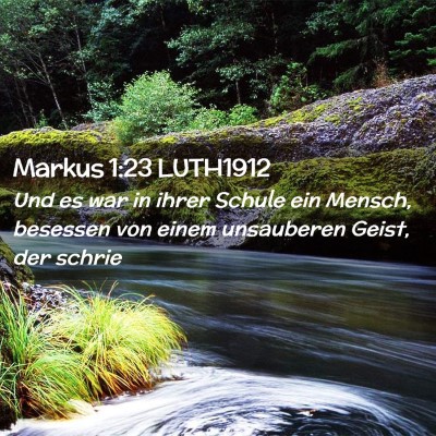 Picture 02 - Markus 1:23 LUTH1912 - Und es war in ihrer Schule ein Mensch, besessen - Bible Verse Picture