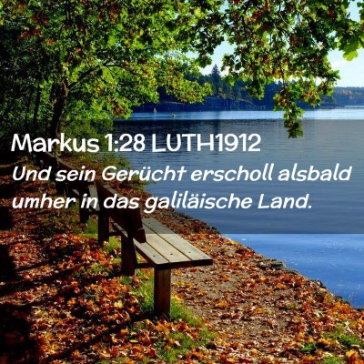 Picture 02 - Markus 1:28 LUTH1912 - Und sein Gerücht erscholl alsbald umher in das - Bible Verse Picture