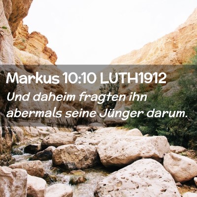 Picture 02 - Markus 10:10 LUTH1912 - Und daheim fragten ihn abermals seine Jünger - Bible Verse Picture