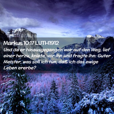 Picture 02 - Markus 10:17 LUTH1912 - Und da er hinausgegangen war auf den Weg, lief - Bible Verse Picture