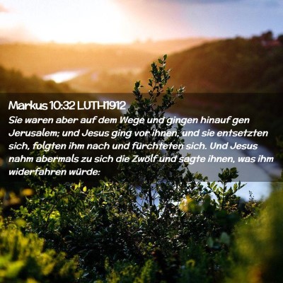 Picture 02 - Markus 10:32 LUTH1912 - Sie waren aber auf dem Wege und gingen hinauf gen - Bible Verse Picture