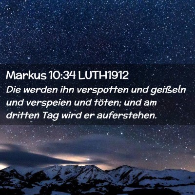 Picture 02 - Markus 10:34 LUTH1912 - Die werden ihn verspotten und geißeln und - Bible Verse Picture