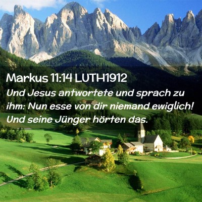 Picture 02 - Markus 11:14 LUTH1912 - Und Jesus antwortete und sprach zu ihm: Nun esse - Bible Verse Picture