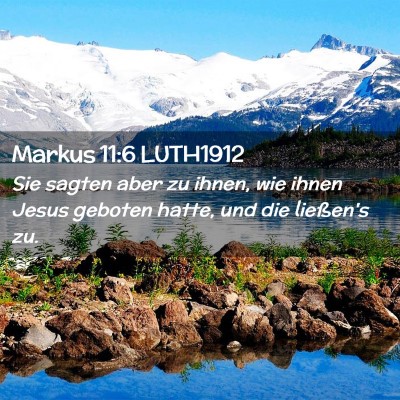 Picture 02 - Markus 11:6 LUTH1912 - Sie sagten aber zu ihnen, wie ihnen Jesus geboten - Bible Verse Picture