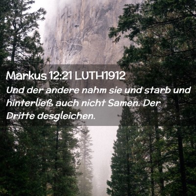 Picture 02 - Markus 12:21 LUTH1912 - Und der andere nahm sie und starb und hinterließ - Bible Verse Picture