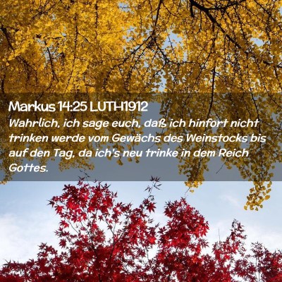 Picture 02 - Markus 14:25 LUTH1912 - Wahrlich, ich sage euch, daß ich hinfort nicht - Bible Verse Picture