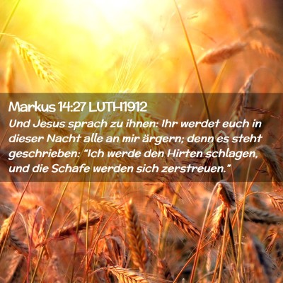 Picture 02 - Markus 14:27 LUTH1912 - Und Jesus sprach zu ihnen: Ihr werdet euch in - Bible Verse Picture