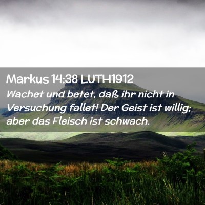 Picture 02 - Markus 14:38 LUTH1912 - Wachet und betet, daß ihr nicht in Versuchung - Bible Verse Picture