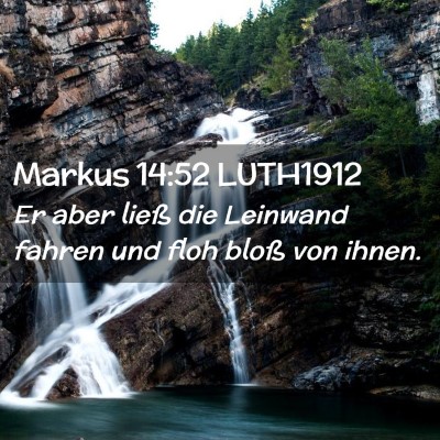 Picture 02 - Markus 14:52 LUTH1912 - Er aber ließ die Leinwand fahren und floh bloß - Bible Verse Picture