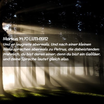 Picture 02 - Markus 14:70 LUTH1912 - Und er leugnete abermals. Und nach einer kleinen - Bible Verse Picture