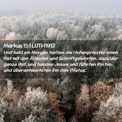 Picture 02 - Markus 15:1 LUTH1912 - Und bald am Morgen hielten die Hohenpriester - Bible Verse Picture