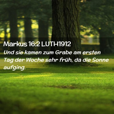 Picture 02 - Markus 16:2 LUTH1912 - Und sie kamen zum Grabe am ersten Tag der Woche - Bible Verse Picture