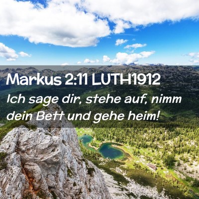 Picture 02 - Markus 2:11 LUTH1912 - Ich sage dir, stehe auf, nimm dein Bett und gehe - Bible Verse Picture