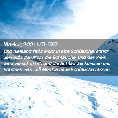 Picture 02 - Markus 2:22 LUTH1912 - Und niemand faßt Most in alte Schläuche; sonst - Bible Verse Picture
