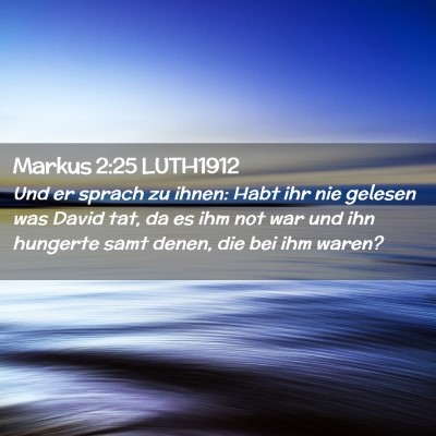 Picture 02 - Markus 2:25 LUTH1912 - Und er sprach zu ihnen: Habt ihr nie gelesen was - Bible Verse Picture