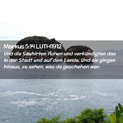 Picture 02 - Markus 5:14 LUTH1912 - Und die Sauhirten flohen und verkündigten das in - Bible Verse Picture
