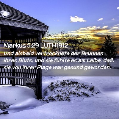 Picture 02 - Markus 5:29 LUTH1912 - Und alsbald vertrocknete der Brunnen ihres Bluts; - Bible Verse Picture