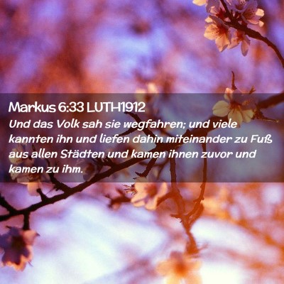 Picture 02 - Markus 6:33 LUTH1912 - Und das Volk sah sie wegfahren; und viele kannten - Bible Verse Picture