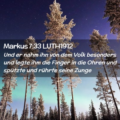 Picture 02 - Markus 7:33 LUTH1912 - Und er nahm ihn von dem Volk besonders und legte - Bible Verse Picture