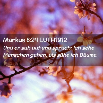 Picture 02 - Markus 8:24 LUTH1912 - Und er sah auf und sprach: Ich sehe Menschen - Bible Verse Picture