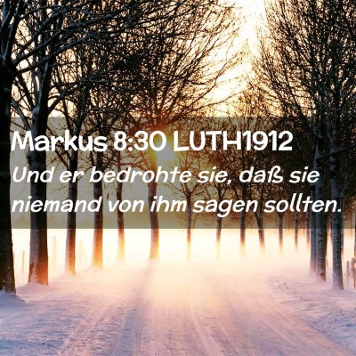 Picture 02 - Markus 8:30 LUTH1912 - Und er bedrohte sie, daß sie niemand von ihm - Bible Verse Picture