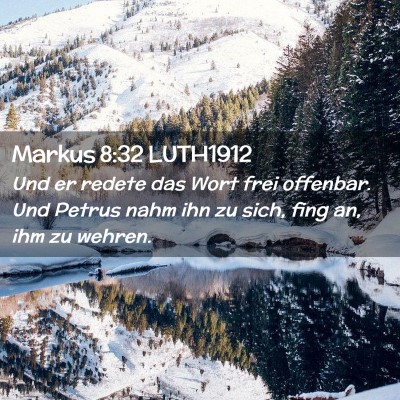 Picture 02 - Markus 8:32 LUTH1912 - Und er redete das Wort frei offenbar. Und Petrus - Bible Verse Picture
