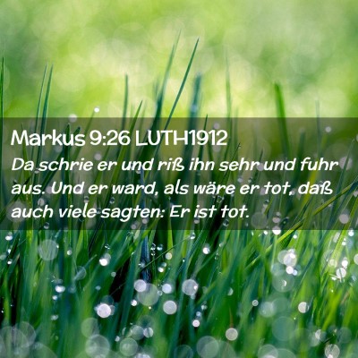 Picture 02 - Markus 9:26 LUTH1912 - Da schrie er und riß ihn sehr und fuhr aus. Und - Bible Verse Picture