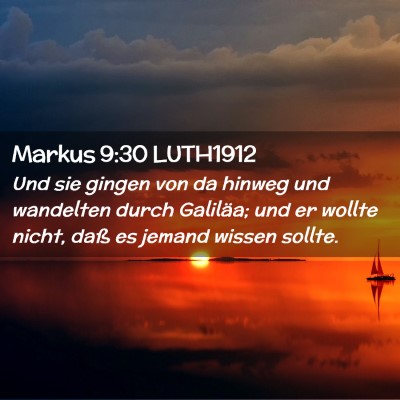 Picture 02 - Markus 9:30 LUTH1912 - Und sie gingen von da hinweg und wandelten durch - Bible Verse Picture