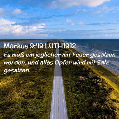 Picture 02 - Markus 9:49 LUTH1912 - Es muß ein jeglicher mit Feuer gesalzen werden, - Bible Verse Picture