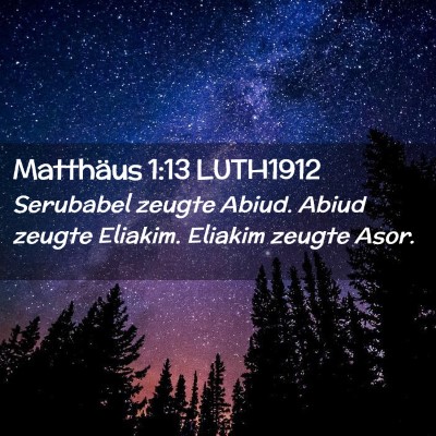 Picture 02 - Matthäus 1:13 LUTH1912 - Serubabel zeugte Abiud. Abiud zeugte Eliakim. - Bible Verse Picture