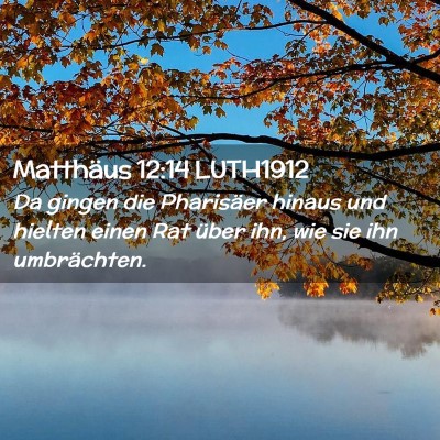 Picture 02 - Matthäus 12:14 LUTH1912 - Da gingen die Pharisäer hinaus und hielten einen - Bible Verse Picture
