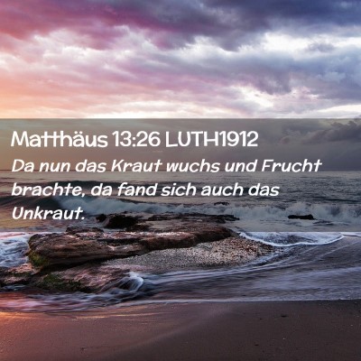Picture 02 - Matthäus 13:26 LUTH1912 - Da nun das Kraut wuchs und Frucht brachte, da - Bible Verse Picture