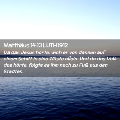 Picture 02 - Matthäus 14:13 LUTH1912 - Da das Jesus hörte, wich er von dannen auf einem - Bible Verse Picture
