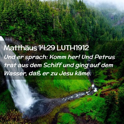 Picture 02 - Matthäus 14:29 LUTH1912 - Und er sprach: Komm her! Und Petrus trat aus dem - Bible Verse Picture
