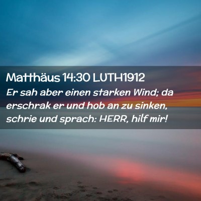 Picture 02 - Matthäus 14:30 LUTH1912 - Er sah aber einen starken Wind; da erschrak er - Bible Verse Picture