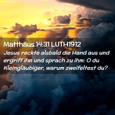 Picture 02 - Matthäus 14:31 LUTH1912 - Jesus reckte alsbald die Hand aus und ergriff ihn - Bible Verse Picture