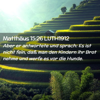 Picture 02 - Matthäus 15:26 LUTH1912 - Aber er antwortete und sprach: Es ist nicht fein, - Bible Verse Picture