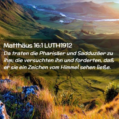 Picture 02 - Matthäus 16:1 LUTH1912 - Da traten die Pharisäer und Sadduzäer zu ihm; - Bible Verse Picture