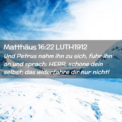 Picture 02 - Matthäus 16:22 LUTH1912 - Und Petrus nahm ihn zu sich, fuhr ihn an und - Bible Verse Picture