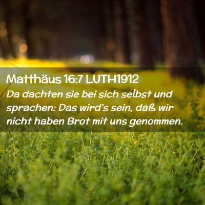 Picture 02 - Matthäus 16:7 LUTH1912 - Da dachten sie bei sich selbst und sprachen: Das - Bible Verse Picture